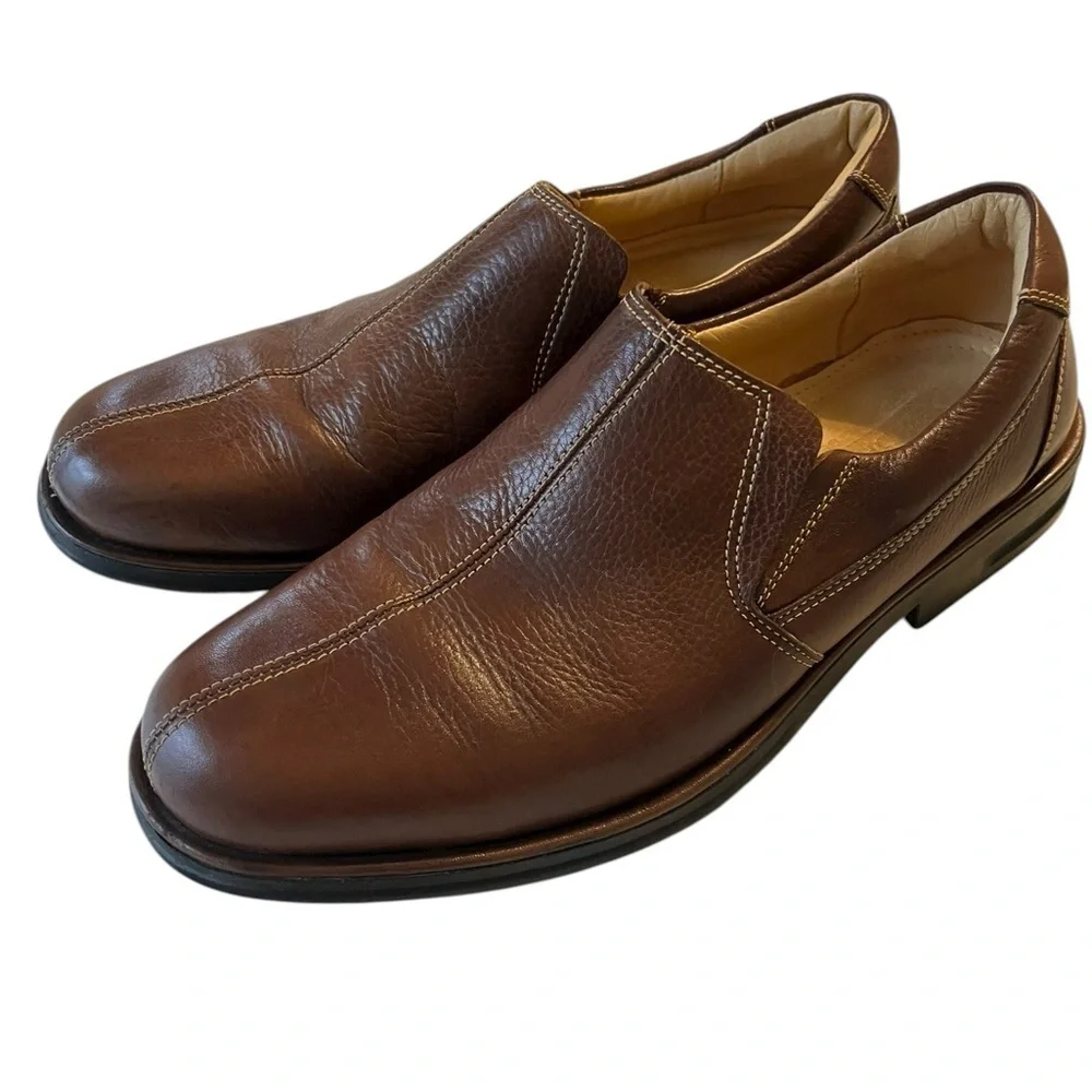 Sandro Brown Leather Loafers with Comfort Gel Sole. Men’s Size 10.5 D